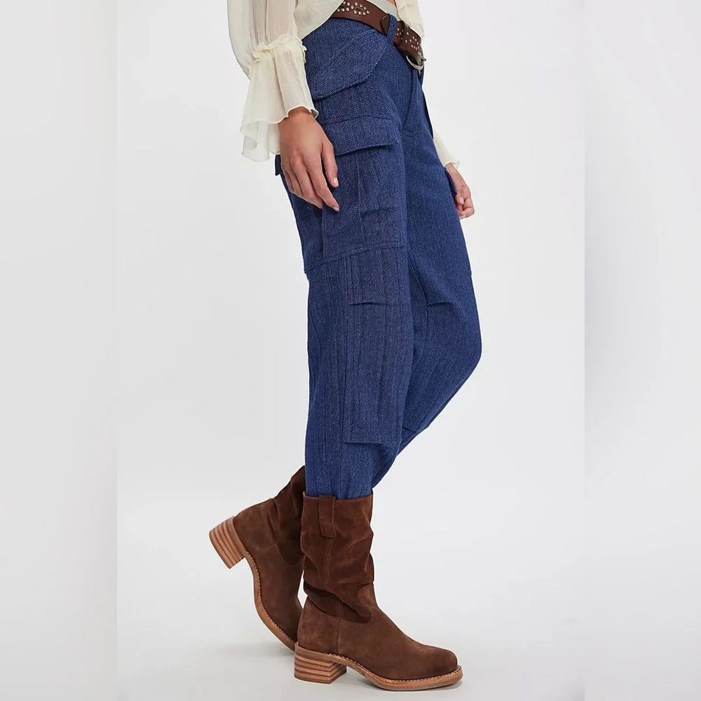 FREE PEOPLE We The Free Last Catch Pants NWT Navy Blue